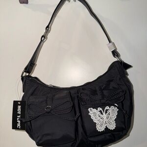 NWT Canvas Butterfly Bag Hot Topic Black